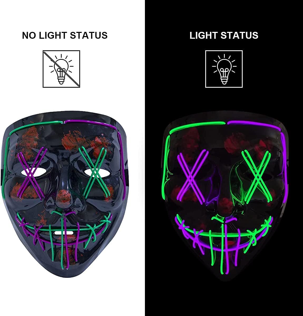 LED Light Up Halloween Mask