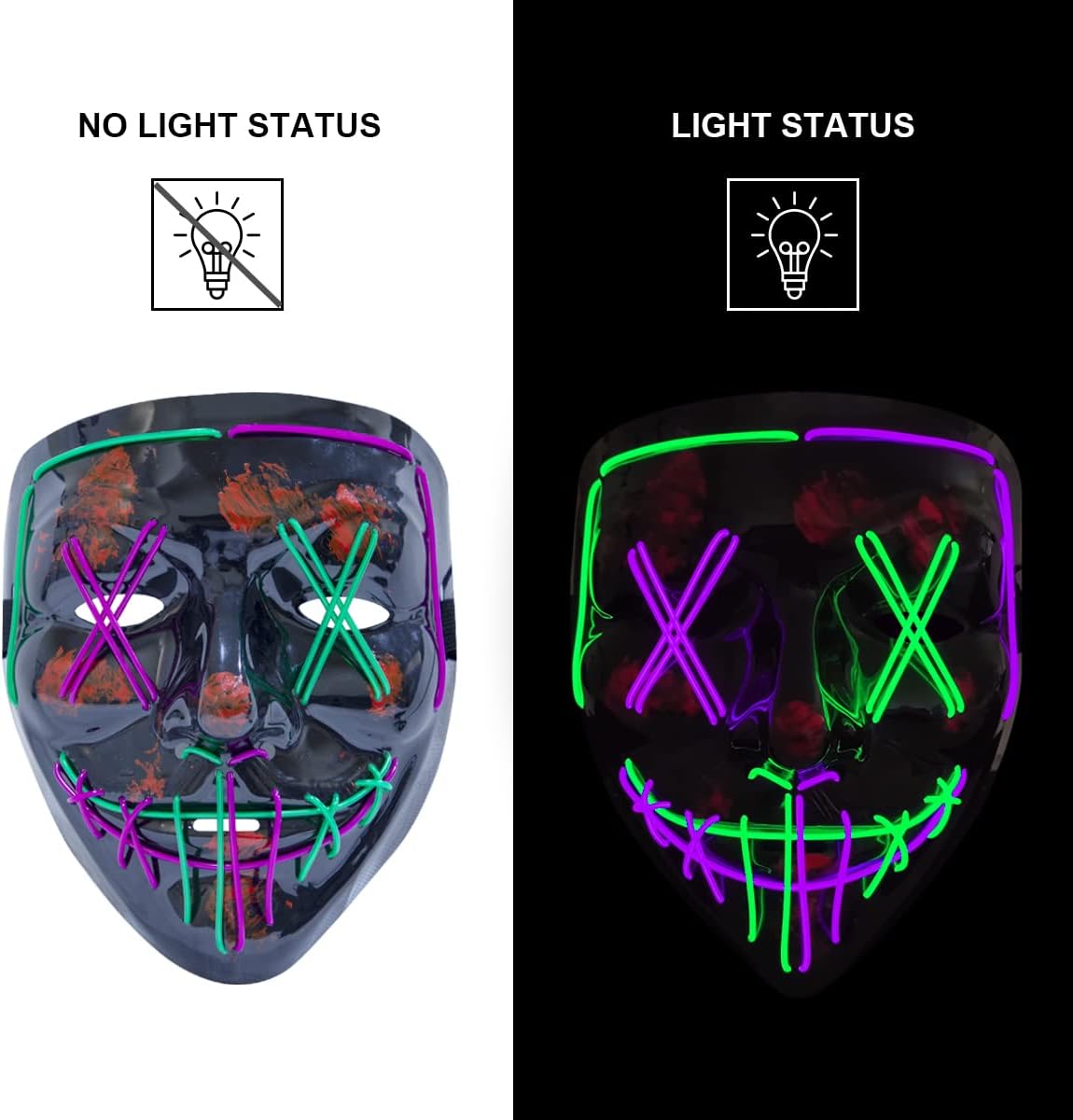 LED Light Up Halloween Mask