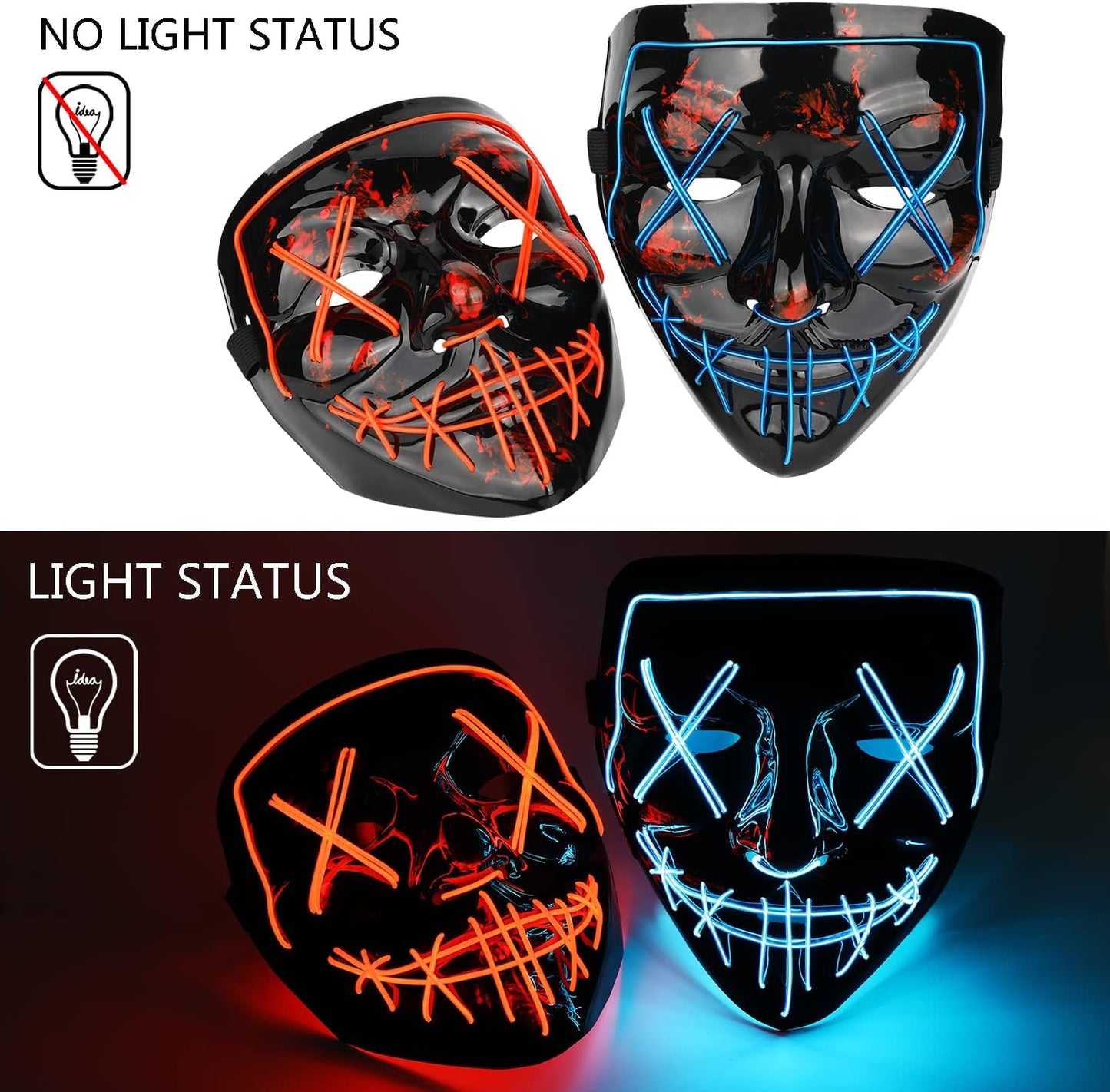 LED Light Up Halloween Mask