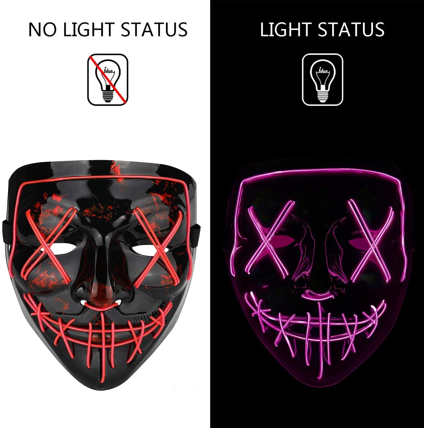 LED Light Up Halloween Mask